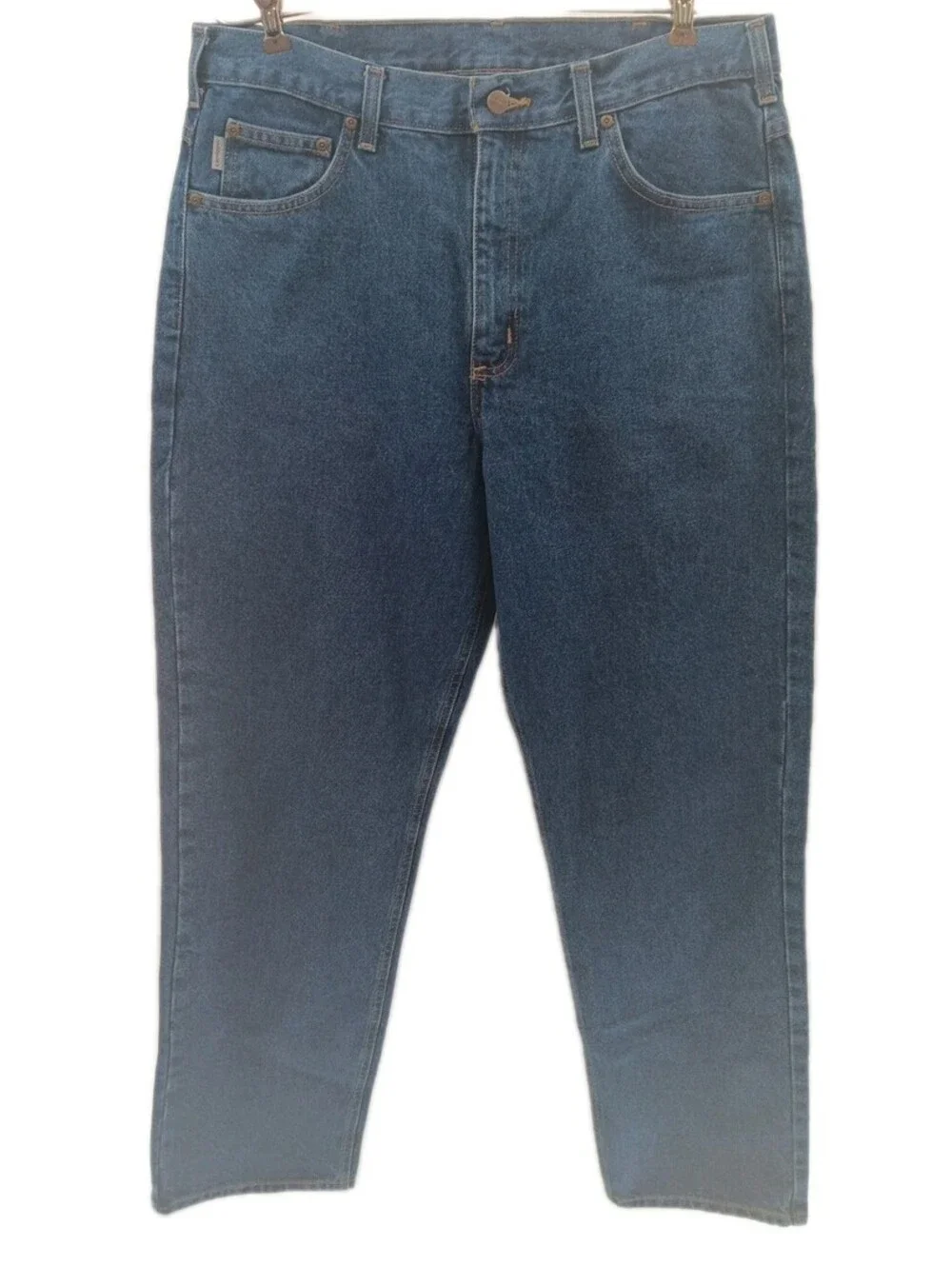 Carhartt Jeans Mens 36X34 Blue Denim Straight Casual Workwear  Outdoor Pants